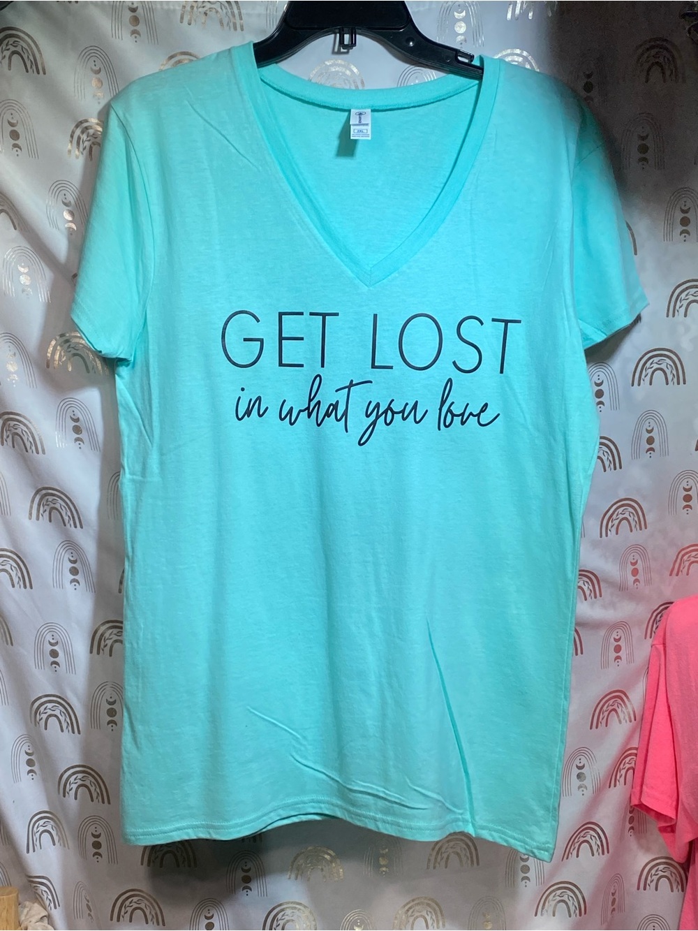 Up Cycled Delta 'Get Lost' V-Neck Tee - Aqua